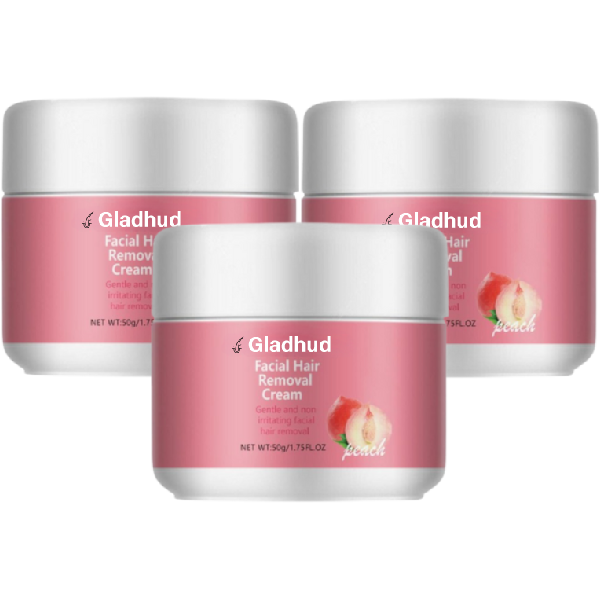 Gladhud™ Ansiktshårborttagningskräm | Säg adjö till skugga och stubb – Synligt slät hud på bara 5 minuter!