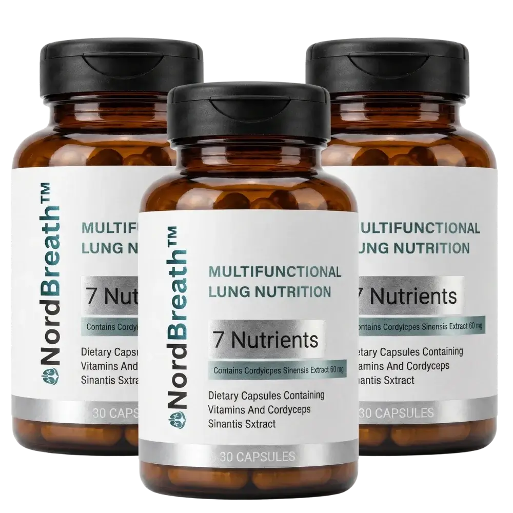 NordBreath™ Kosttillskott för lungorna | Ta bort upp till 93 % av skadliga ämnen från dina lungor naturligt på 5 dagar!